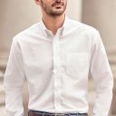chemise homme manches longues. coton oxford / polyester. ts a 6xl - blanc