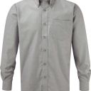 chemise homme manches longues. coton oxford / polyester. ts a 6xl - gris